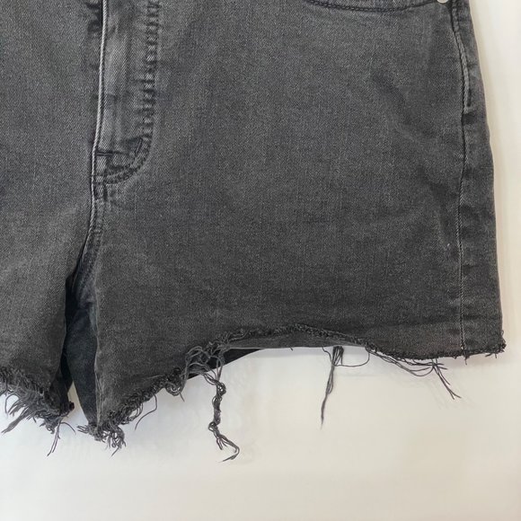 Madewell Womens 31 High Rise Denim Shorts Faded Black Cut Off Hem Style K6156 - Picture 6 of 13